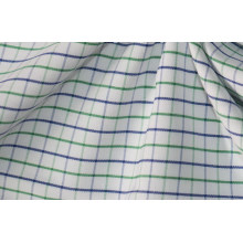 Vert/Navy contrôles minces fils teinté tissu pour chemises